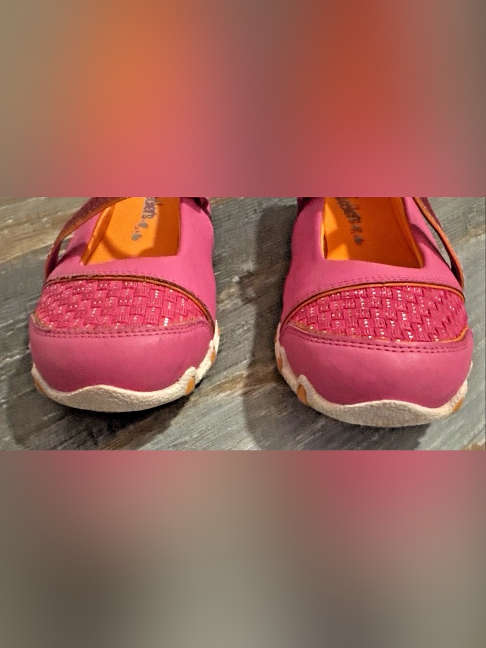 Skechers Girls Mary Jane Sneakers Pink Metallic Dazzle Size 4.5 Adjustable Strap - Picture 9 of 9
